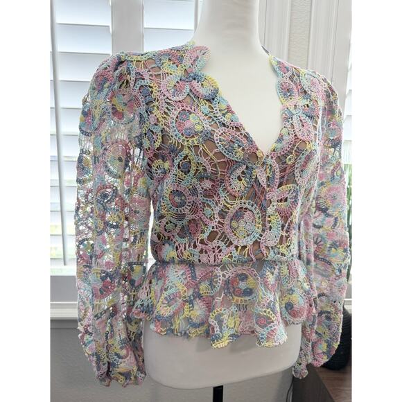 Elliatt Rue Crocheted Multi-Colored Top - Picture 5 of 6